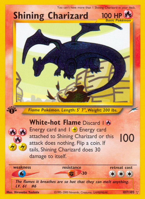 Shining Charizard 2002 Neo Destiny 1st Edition crystal-cut holographic Pokemon card