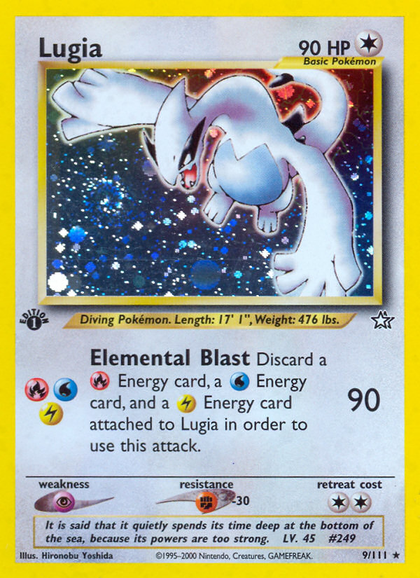 2000 Neo Genesis 1st Edition Lugia holographic Pokemon trading card